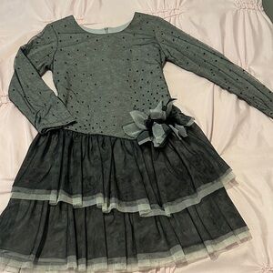 Isobella & Chloe Gray and Black Formal Kids Dress